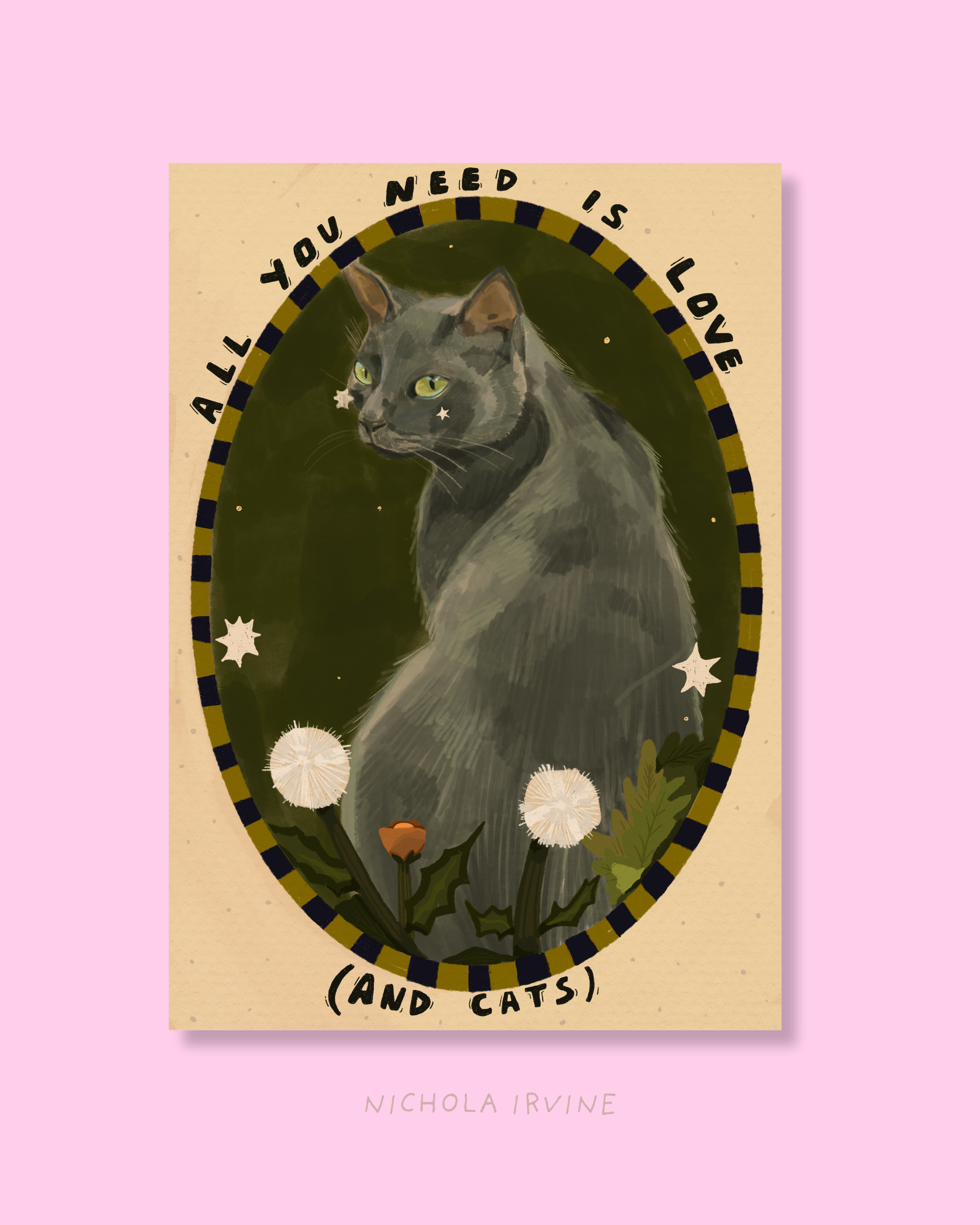 All You Need Is Love & Cats Art Print