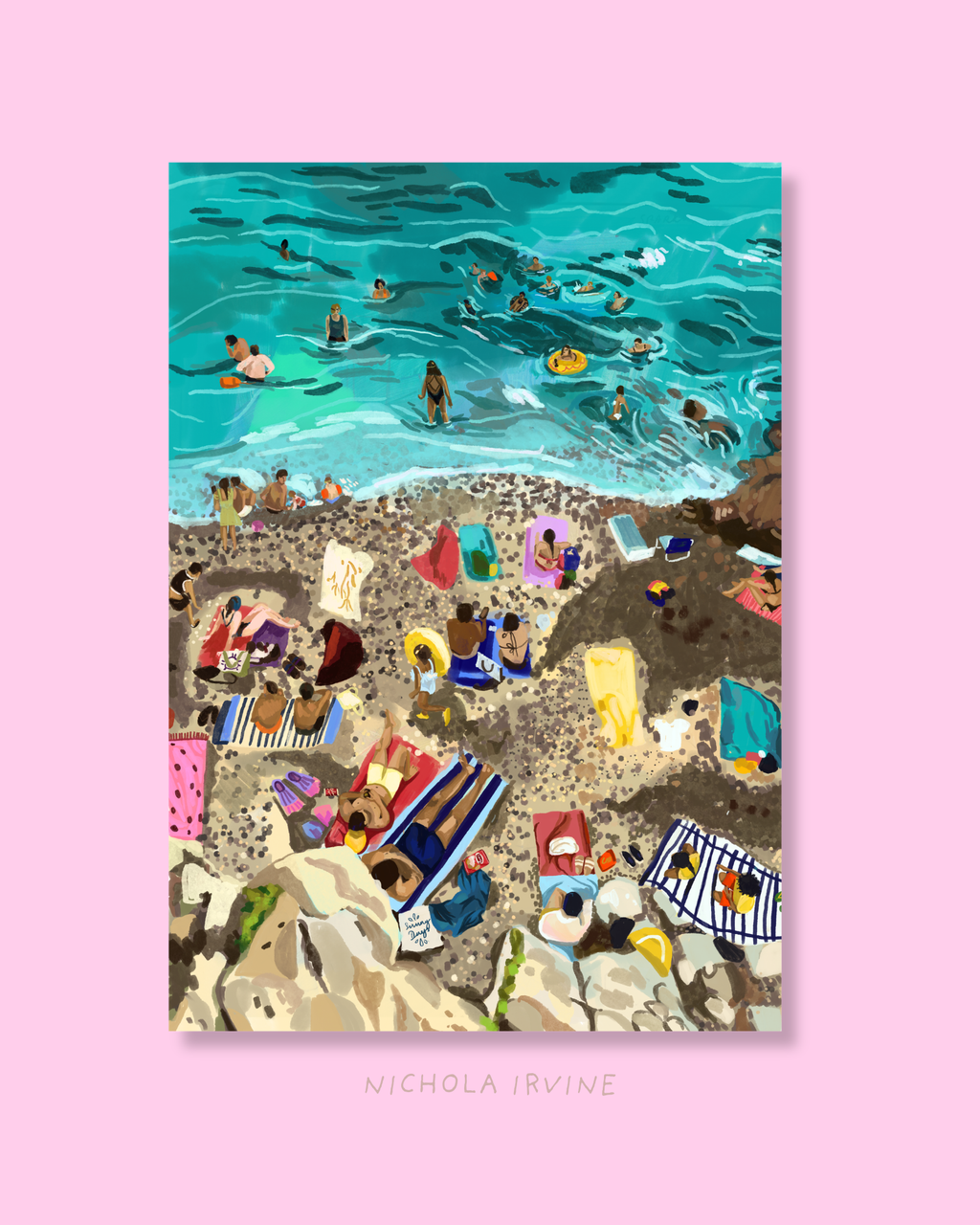 Menton Beach , French Riviera Art Print