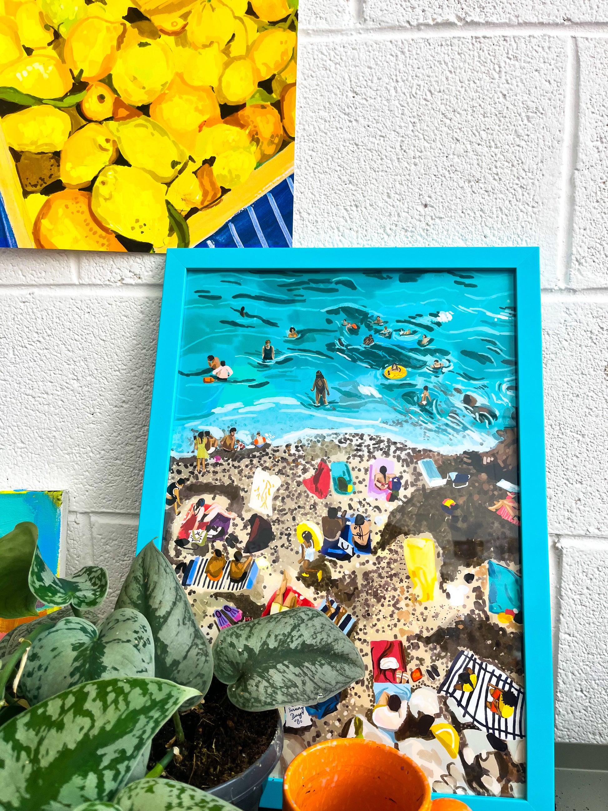Menton Beach , French Riviera Art Print