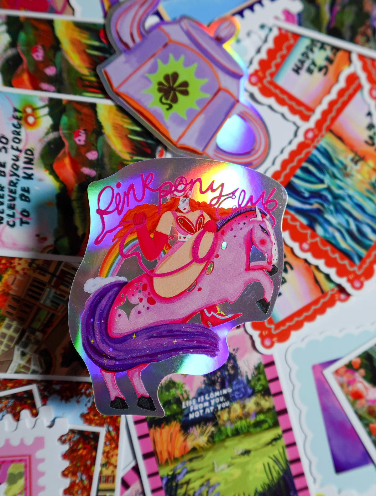 Pink Pony Holographic Sticker