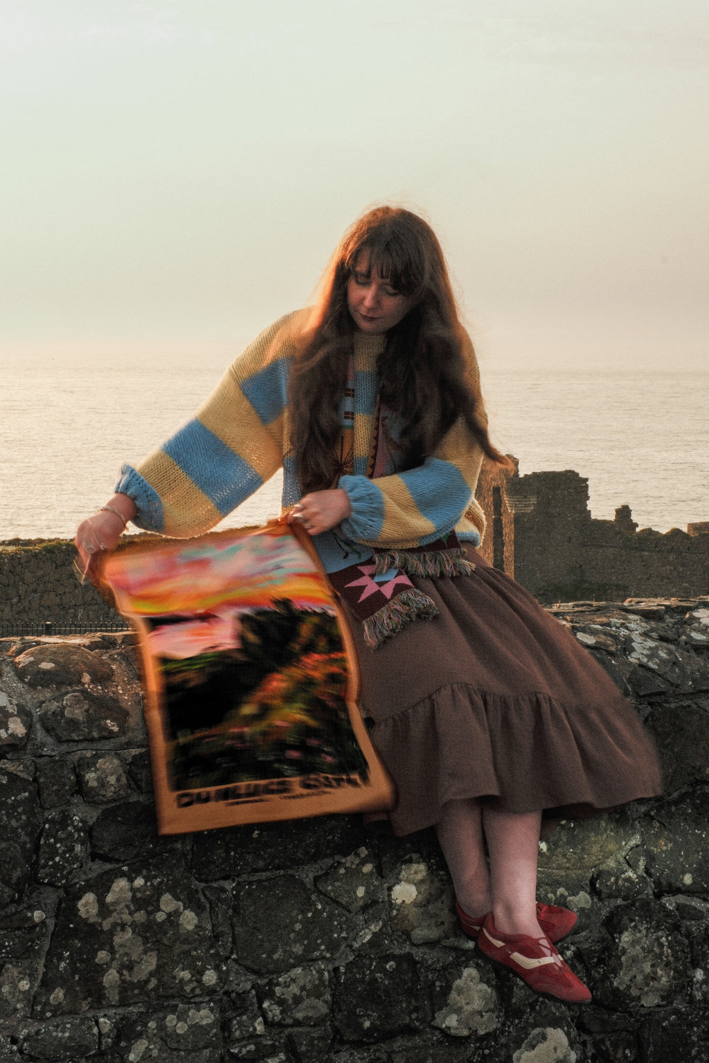 Dunluce Castle Organic Cotton Tea Towel