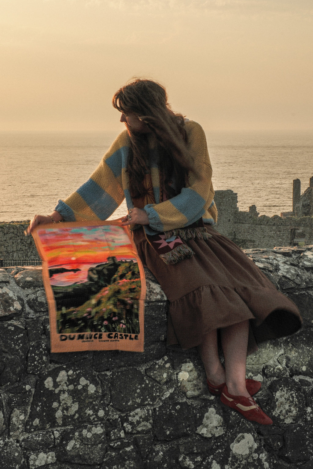 Dunluce Castle Organic Cotton Tea Towel