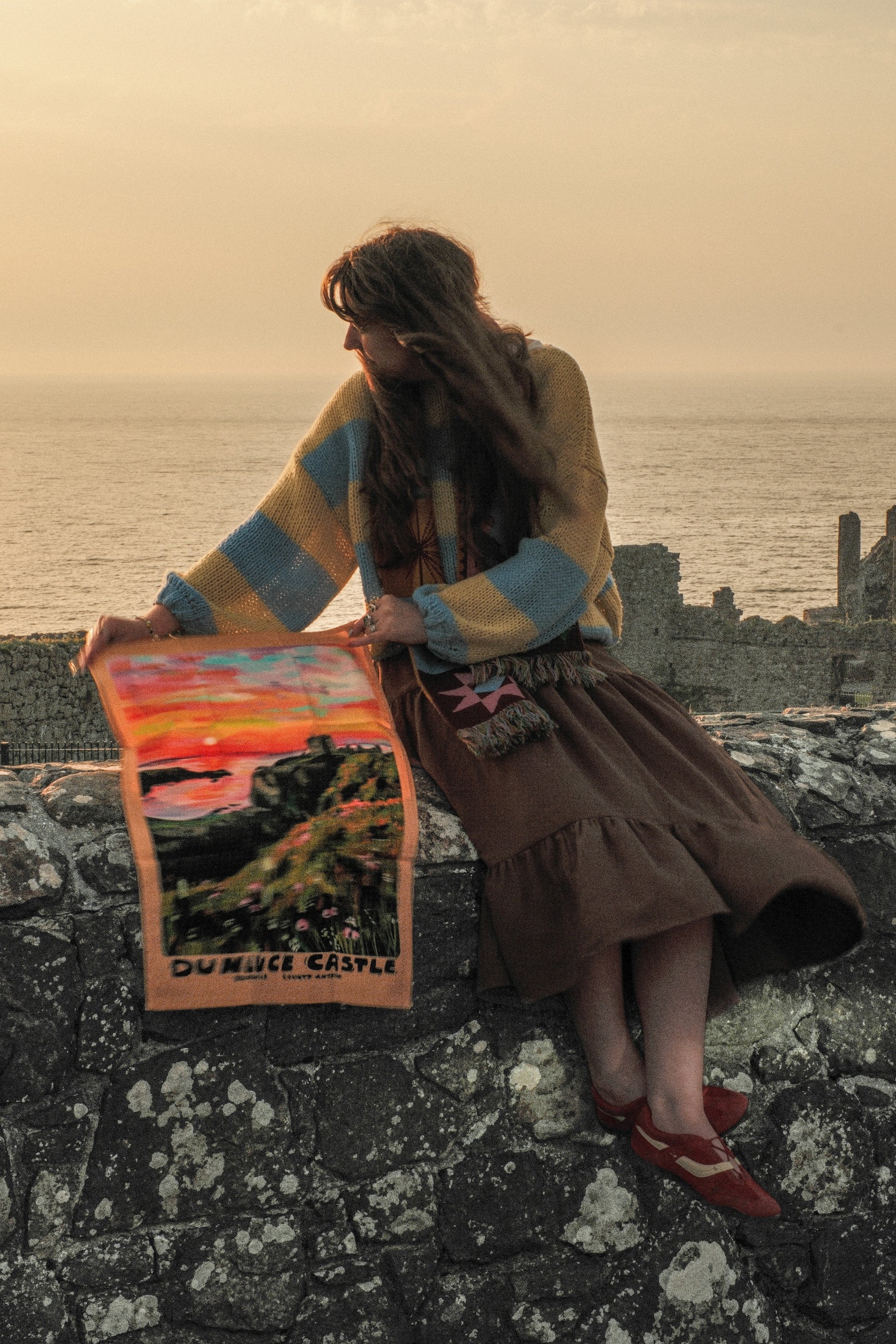 Dunluce Castle Organic Cotton Tea Towel