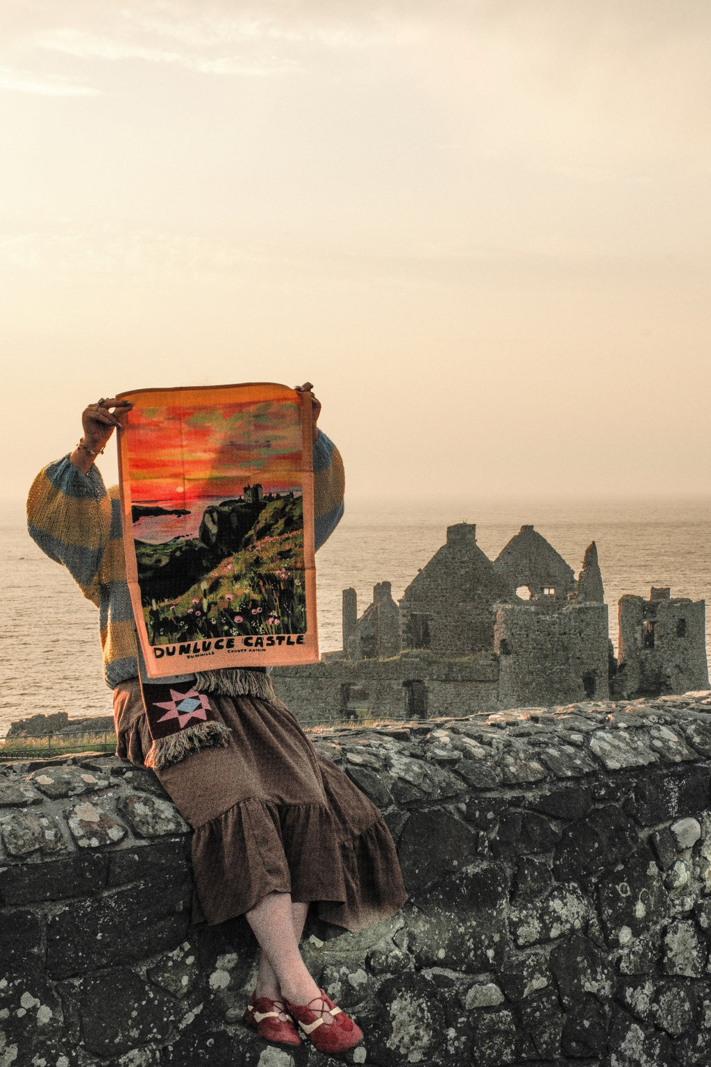 Dunluce Castle Organic Cotton Tea Towel