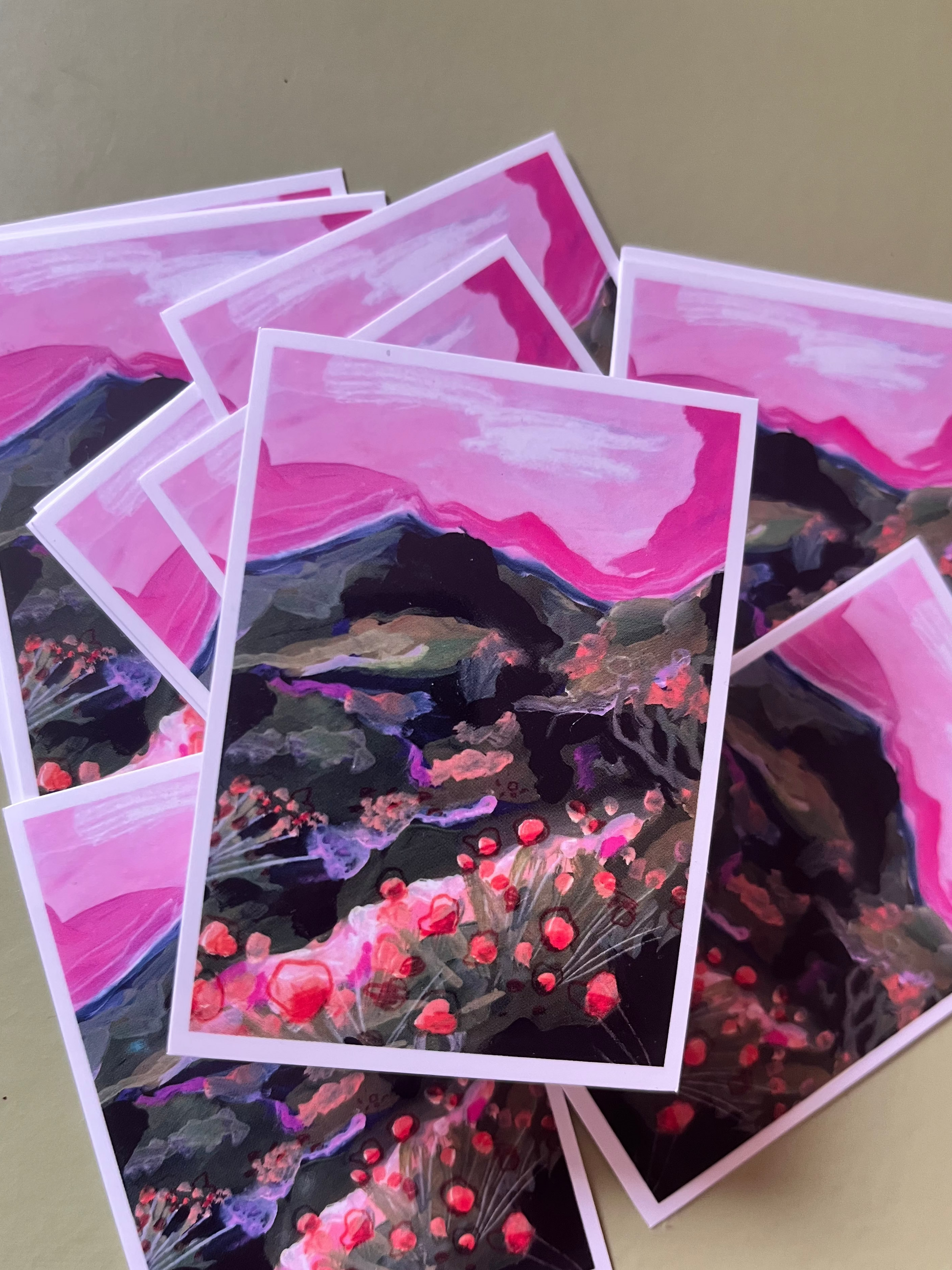 Pink Meadow Vinyl Sticker