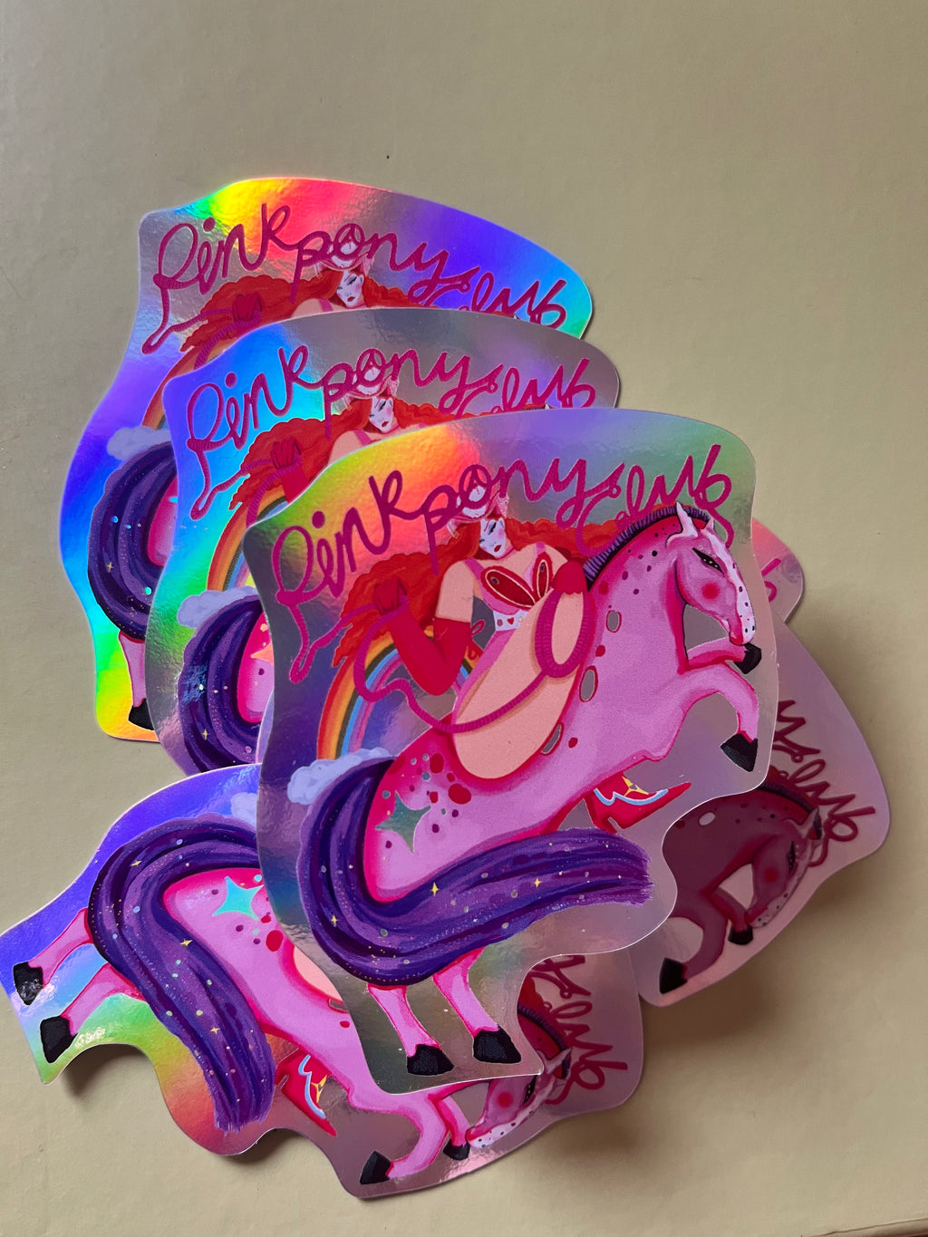 Pink Pony Holographic Sticker